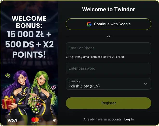 Twindor Casino rejestracja